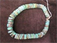 TURQUOISE NECKLACE WITH STERLING CLASP 17"