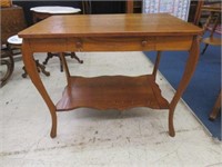 GREAT ANTIQUE AMERICAN OAK STRETCHER BASED LIBRARY