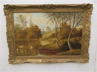 SWELL FRAMED ANTIQUE OIL ON CANVAS CIRCA 1880