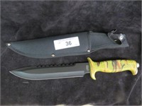 "FROST" CAMOUFLAGE HUNTING KNIFE WITH SHEATH 14.5"