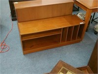 MID CENTURY CABINET WITH OPEN STORAGE