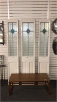 PAINTED DOOR PANELS WITH DECORATIVE GLASS INSERTS
