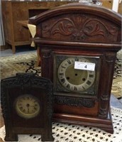 2 ANTIQUE CLOCKS (NOT WORKING-FOR DECORATION OR