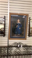 FRAMED AND MATTED PRINT OF GIRL