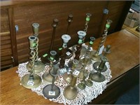 GROUPING OF 18 CANDLESTICKS