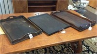 LARGE WOOD SERVING TRAYS (3X)