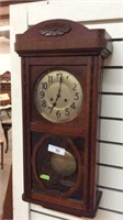 ANTIQUE TIME AND STRIKE WALL CLOCK