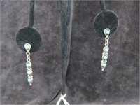 STERLING AND TURQUOISE EARRINGS 1.5"