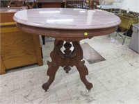 19TH CENTURY VICTORIAN MARBLE TOP PARLOR TABLE