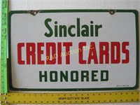 Sinclair Credit Cards Honored Porcelain Sign