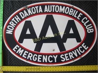 Oval Porcelain AAA Sign (24"x 36")