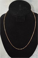 10kt Gold Box Chain Necklace 18"