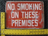 "No Smoking on These Premises" Sign; 10"x 14"