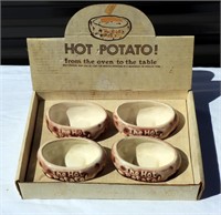 Hot Potatoes Ceramic Set of 4 in Original Vintage