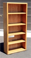 Oak Bookcase 6' Tall 5 Shelves 13" D 34" W