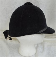 Vintage Black Velvet Riding Cap