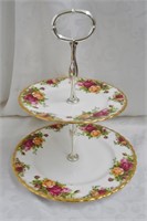 Royal Albert Old Country Roses 2 Tier Cake Plate