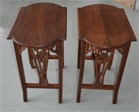 Pair Asian Side Tables  28"h x 15"w x  23"d