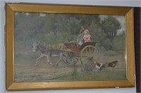 Antique Lithograph "Sweet Hearts"  c1878 -1909