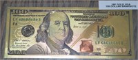 24k Gold USA 100 Dollar Note
