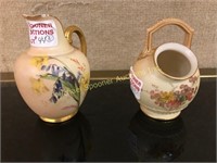 TWO PIECES OF ROYAL WORCESTER - VICTORIAN BLUSH