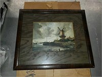 Framed vintage 11 inch by 13 inch colorized print