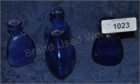 4 cost plus Hong Kong cobalt blue glass jars