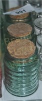 Lot of 3 Cost plus glass jars with cork lids