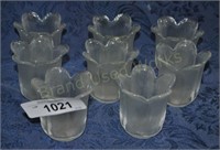 8 glass tulip candle holders
