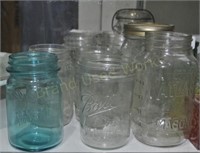 Lot of 9 Jars and 2 glass canisters