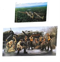 WWII AVIATION SIGNED PRINT LOT OF 2