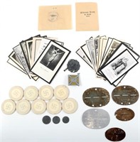 WWII GERMAN PHOTOGRAPHS, DOG TAGS, PINS, AND MORE