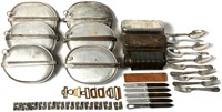 LARGE LOT OF US MESS KITS, TINS, AND UTENSILS