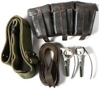 WWII AMMUNITION POUCH AND BELT LOT