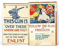 WWI US NAVY ENLISTMENT POSTER LOT OF 2