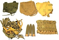US ARMY LOT OF WWI POUCHES, SUSPENDERS, AND MORE