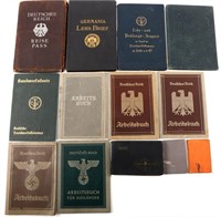 WWII GERMAN EMPLOYMENT BOOKS AND PASSPORT