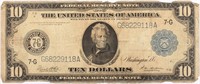 $10.00 BLUE SEAL FEDERAL RESERVE SERIES 1914 NOTE