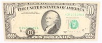 $10.00 FEDERAL RESERVE MISALIGNED ERROR NOTE 1988A