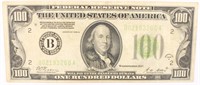 $100.00 GREEN SEAL FEDERAL RESERVE NOTE 1928A