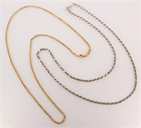 2 14K YELLOW GOLD TWISTED ROPE CHAINS 18"