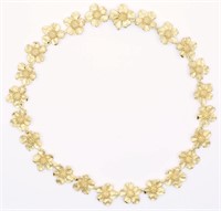18K YELLOW GOLD TIFFANY & CO FLORAL MOTIF NECKLACE