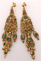 ANTIQUE GOLD EMERALD EARRINGS