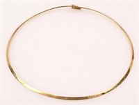 LADIES 14K YELLOW GOLD OMEGA NECKLACE