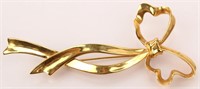 LADIES 18K YELLOW GOLD TIFFANY & CO. BOW BROOCH