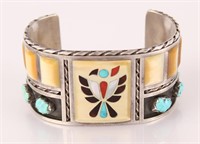 F. PANTEAH ZUNI GOLD LIP MOTHER OF PEARL CUFF