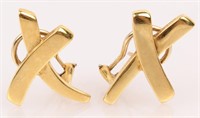 18K GOLD TIFFANY & CO. PALOMA PICASSO "X" EARRINGS