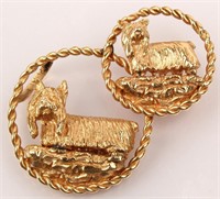 14K YELLOW GOLD SCOTTIE DOG PENDANT