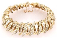 LADIES 14K YELLOW GOLD DIAMOND BRACELET