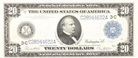 $20.00 LARGE BLUE SEAL FEDERAL RESERVE NOTE 1914